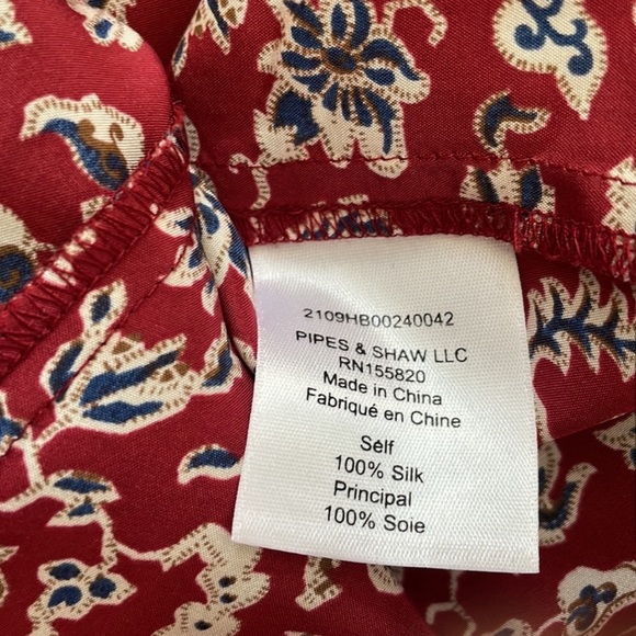 Veronica Beard 100% Silk Size 2 red blouse - Picture 6 of 7